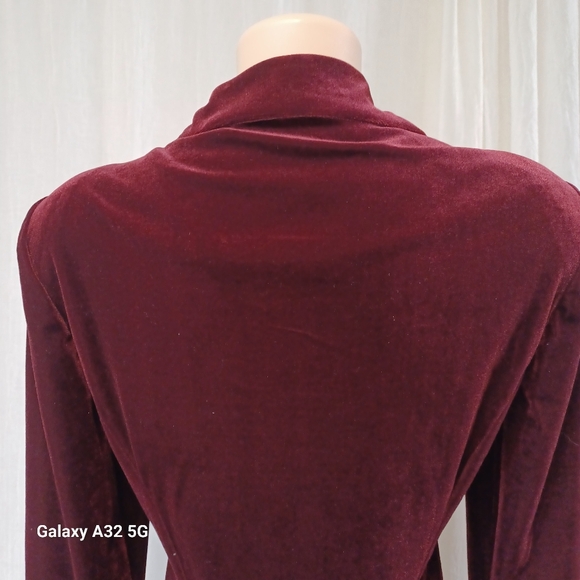 Talbots  Vtg Women Size 6 Rich Burgundy Long Sleeve Dress - Picture 12 of 16